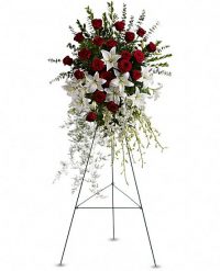White Red Funeral Spray