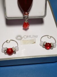 Red Gem Necklace And Earrings
