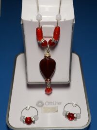 Red Gem Necklace And Earrings