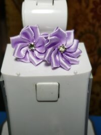 Lavender Satin Floral Earrings