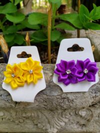 Colorful Satin Floral Earrings